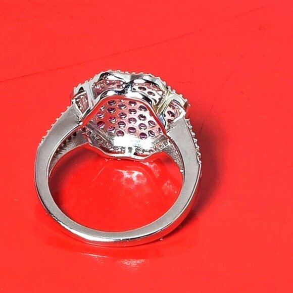 925 Sterling Silver Ring SZ 6 with Natural Pink Sapphire Gemstone - Picture 3 of 10